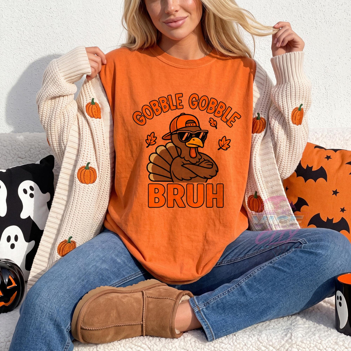 Gobble Gobble Bruh Shirt, Funny Thanksgiving Turkey Tee, Comfort Colors Thanksgiving T-Shirt, Fall Graphic Tee, Turkey Day Family Shirt