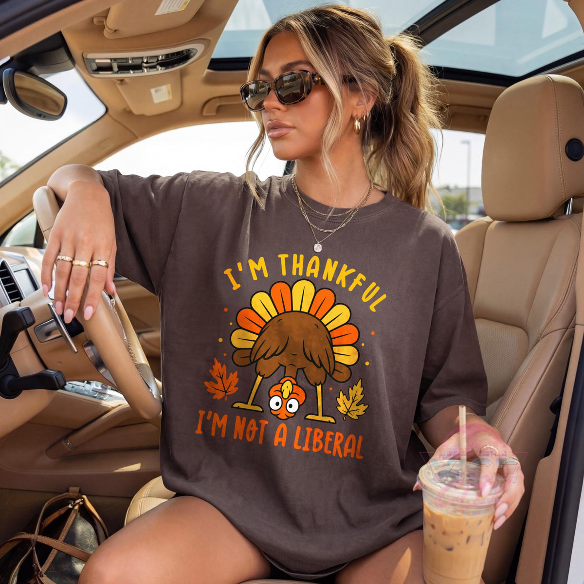 I'm Thankful I'm Not a Liberal Shirt, Funny Thanksgiving Turkey Tee, Comfort Colors Conservative T-Shirt, Republican Gift, Fall Graphic Tee