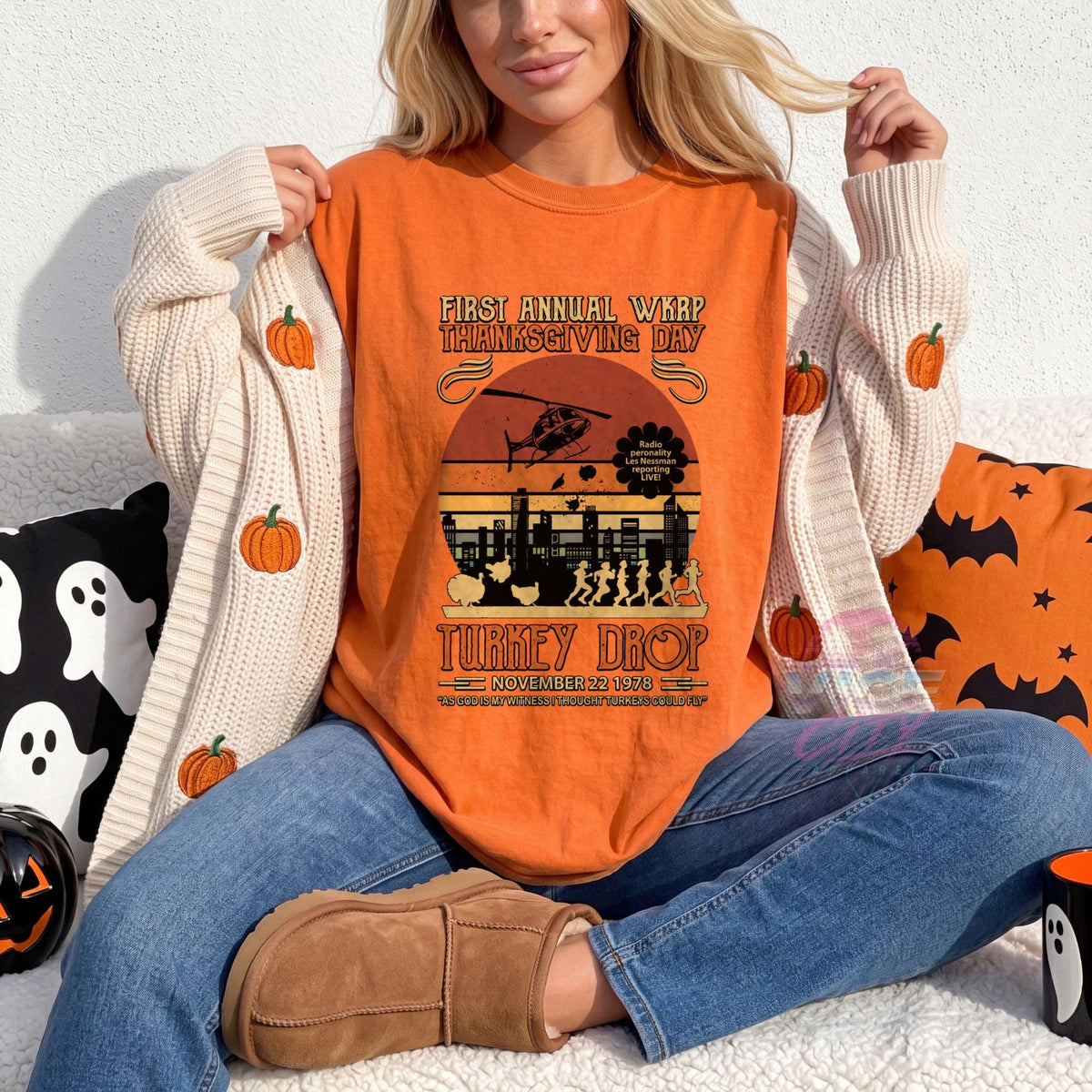 Thanksgiving Turkey Drop Shirt, I Thought Turkeys Could Fly Tee, Funny Retro 1978 Thanksgiving T-Shirt, Comfort Colors Fall Graphic Tee