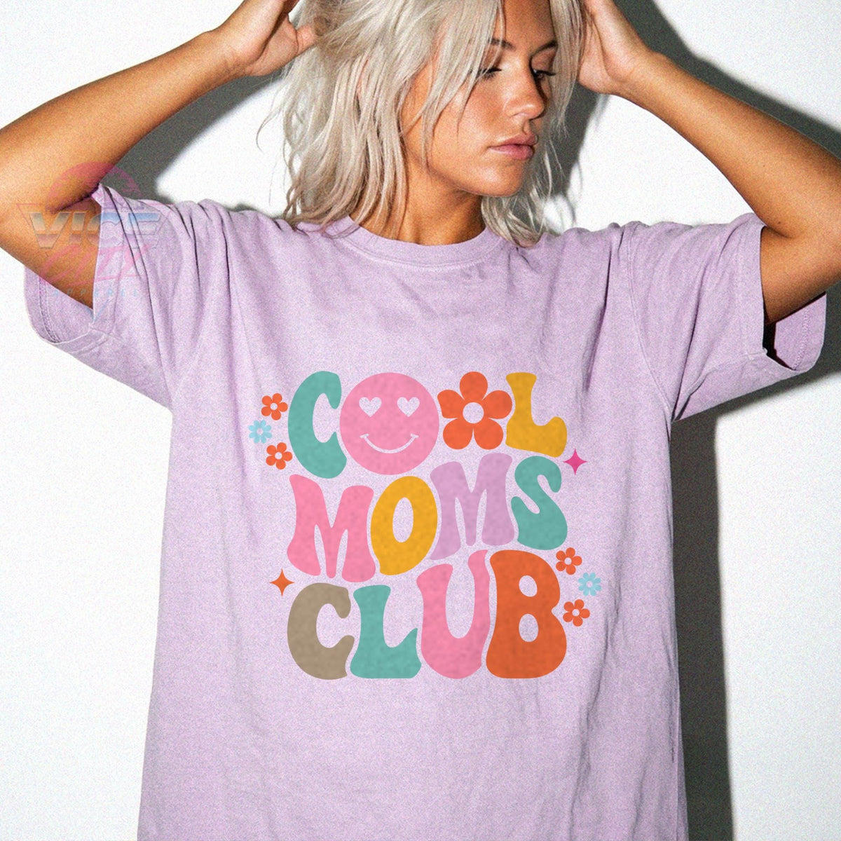 Cool Moms Club Shirt, Retro Groovy Mom T-Shirt, Smiley Face Flower Mama Tee, Comfort Colors Mothers Day Gift for Her