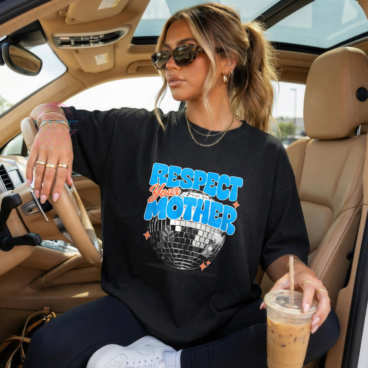Respect Your Mother Disco Ball Shirt, Retro Mom T-Shirt, Funny Mama Graphic Tee, Comfort Colors Mom Tee, Mothers Day Gift for Mom