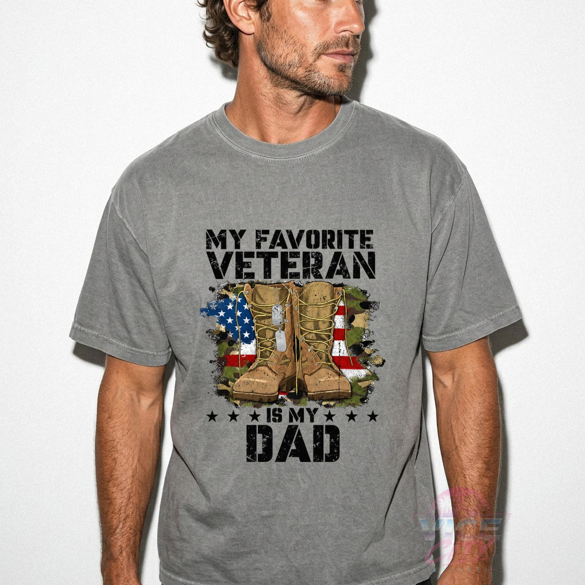 My Favorite Veteran Is My Dad Shirt, Comfort Colors Veteran Dad Tee, Military Dad Gift, Veterans Day Shirt, Army Boots American Flag Tee