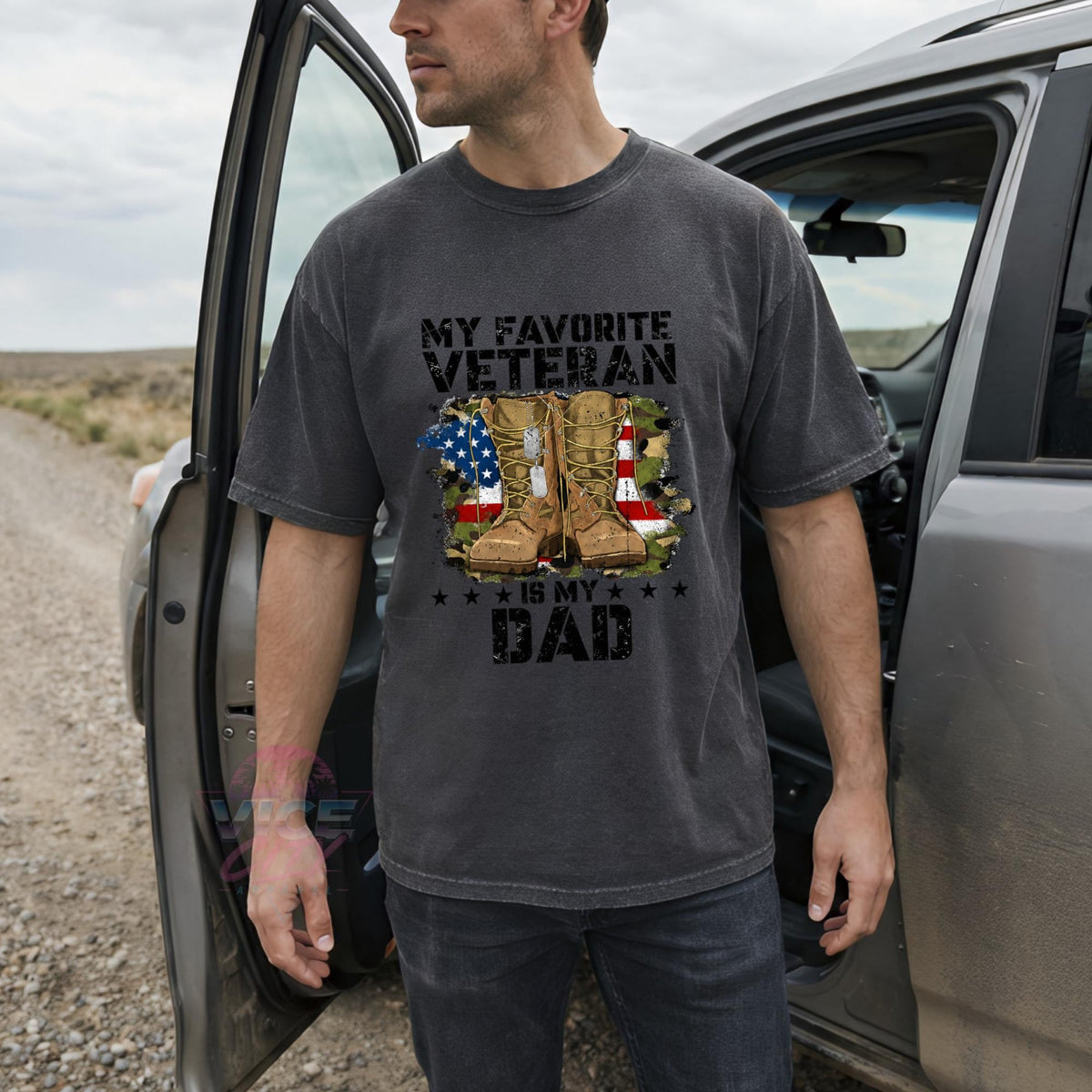 My Favorite Veteran Is My Dad Shirt, Comfort Colors Veteran Dad Tee, Military Dad Gift, Veterans Day Shirt, Army Boots American Flag Tee