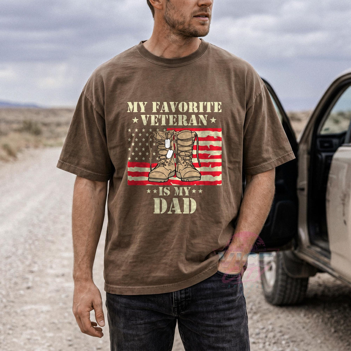 My Favorite Veteran Is My Dad Shirt, Comfort Colors Veteran Dad Tee, Military Dad Gift, Veterans Day Shirt, Army Boots American Flag Tee