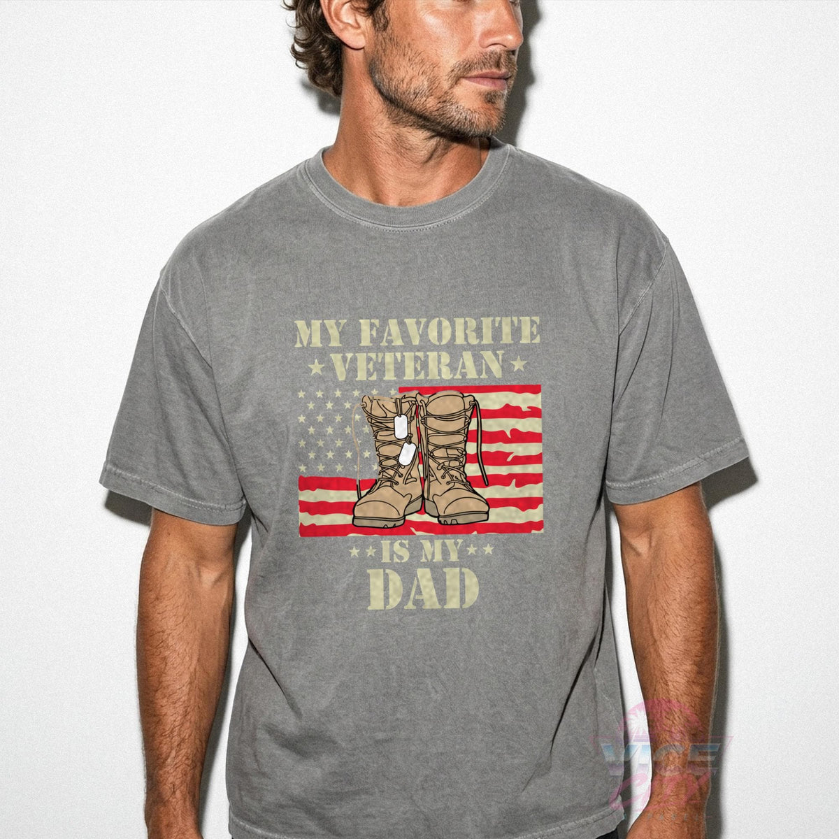 My Favorite Veteran Is My Dad Shirt, Comfort Colors Veteran Dad Tee, Military Dad Gift, Veterans Day Shirt, Army Boots American Flag Tee