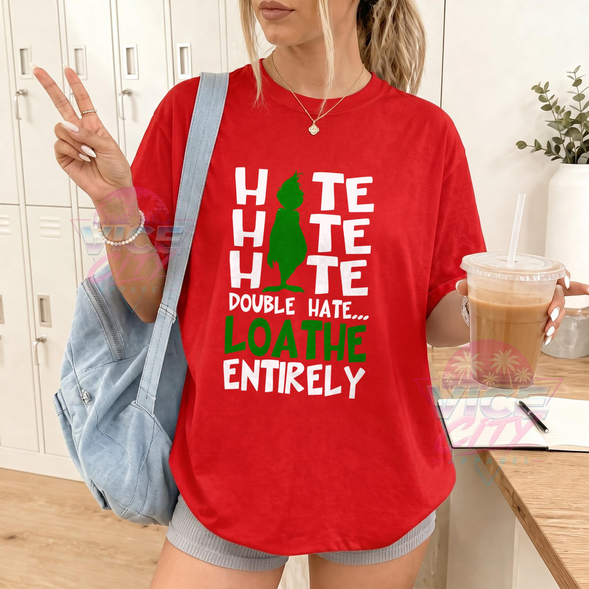 Hate Hate Hate Double Hate Loathe Entirely shirt, Funny Christmas Crewneck, Sarcastic Holiday, Grumpy Xmas Shirt for Women