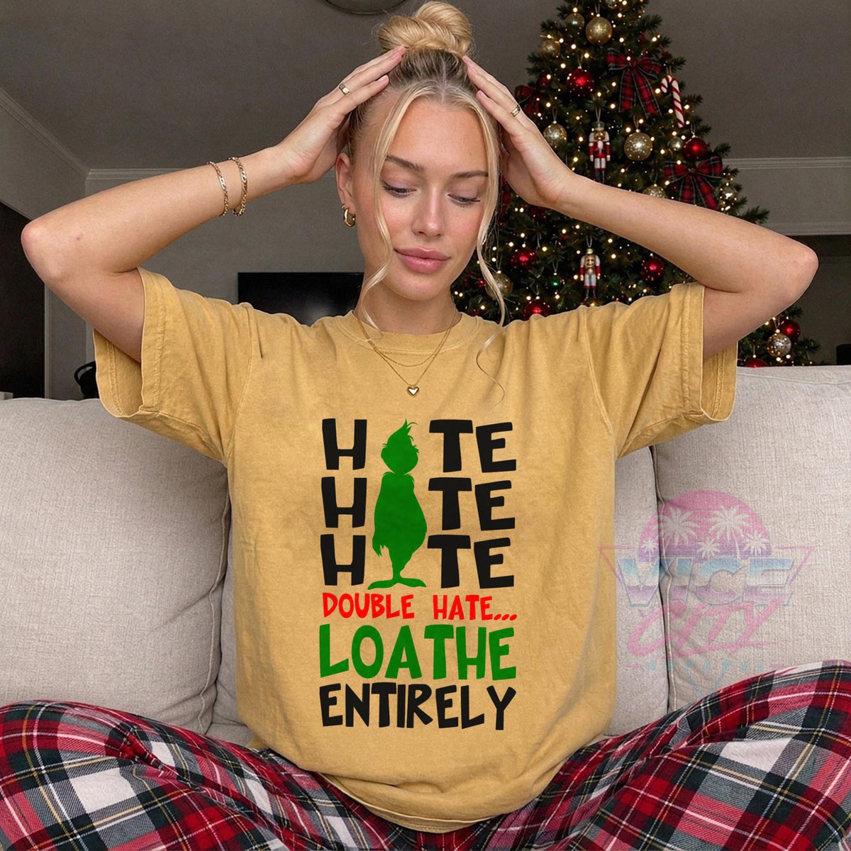 Hate Hate Hate Double Hate Loathe Entirely shirt, Funny Christmas Crewneck, Sarcastic Holiday, Grumpy Xmas Shirt for Women